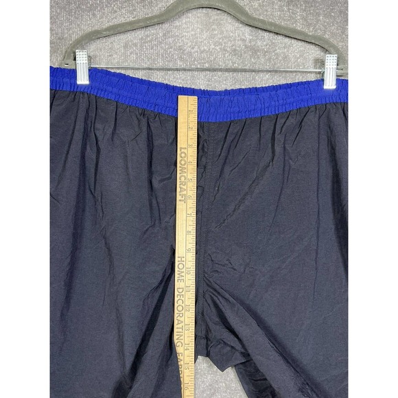 Vintage Speedo SPELLOUT Swim Trunks Mens Size XL Black Blue Pockets Drawstring - Picture 10 of 11
